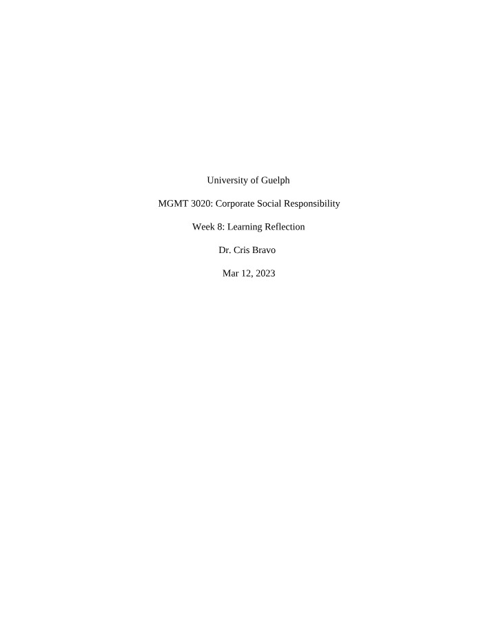 Centrality and Specificity in Corporate Social Responsibility