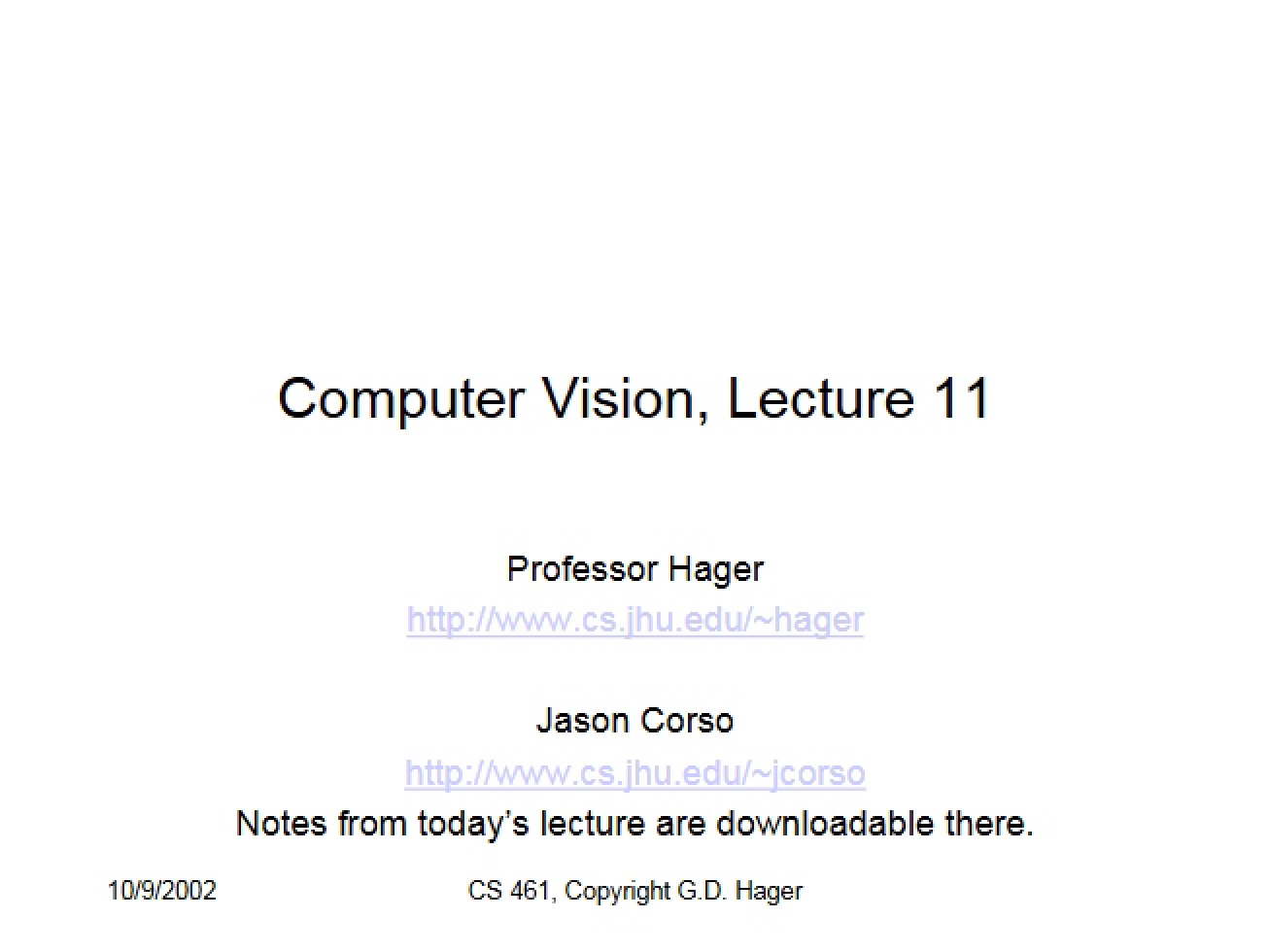 Lecture 11 Computer Vision