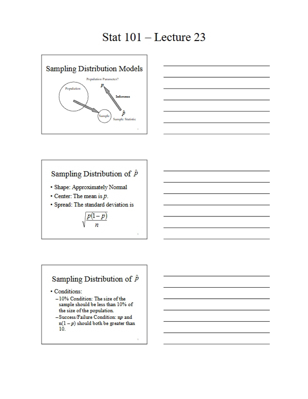 Twenty-Third Presentation for the Principles of Statistics Course