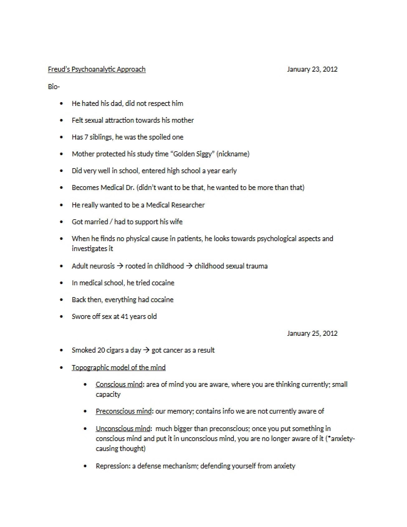 Psychoanalytic Approach of Freud