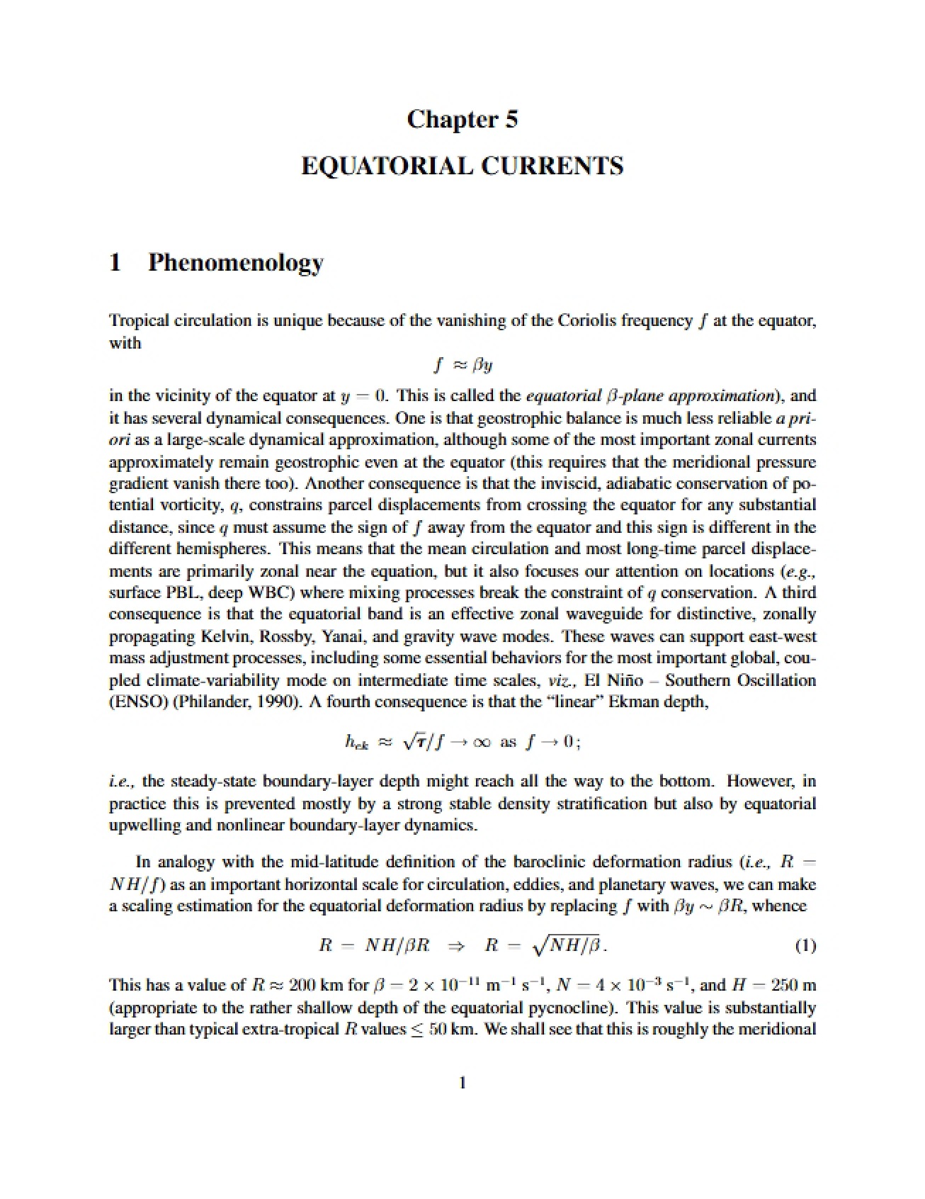 Overview of Equatorial Currents
