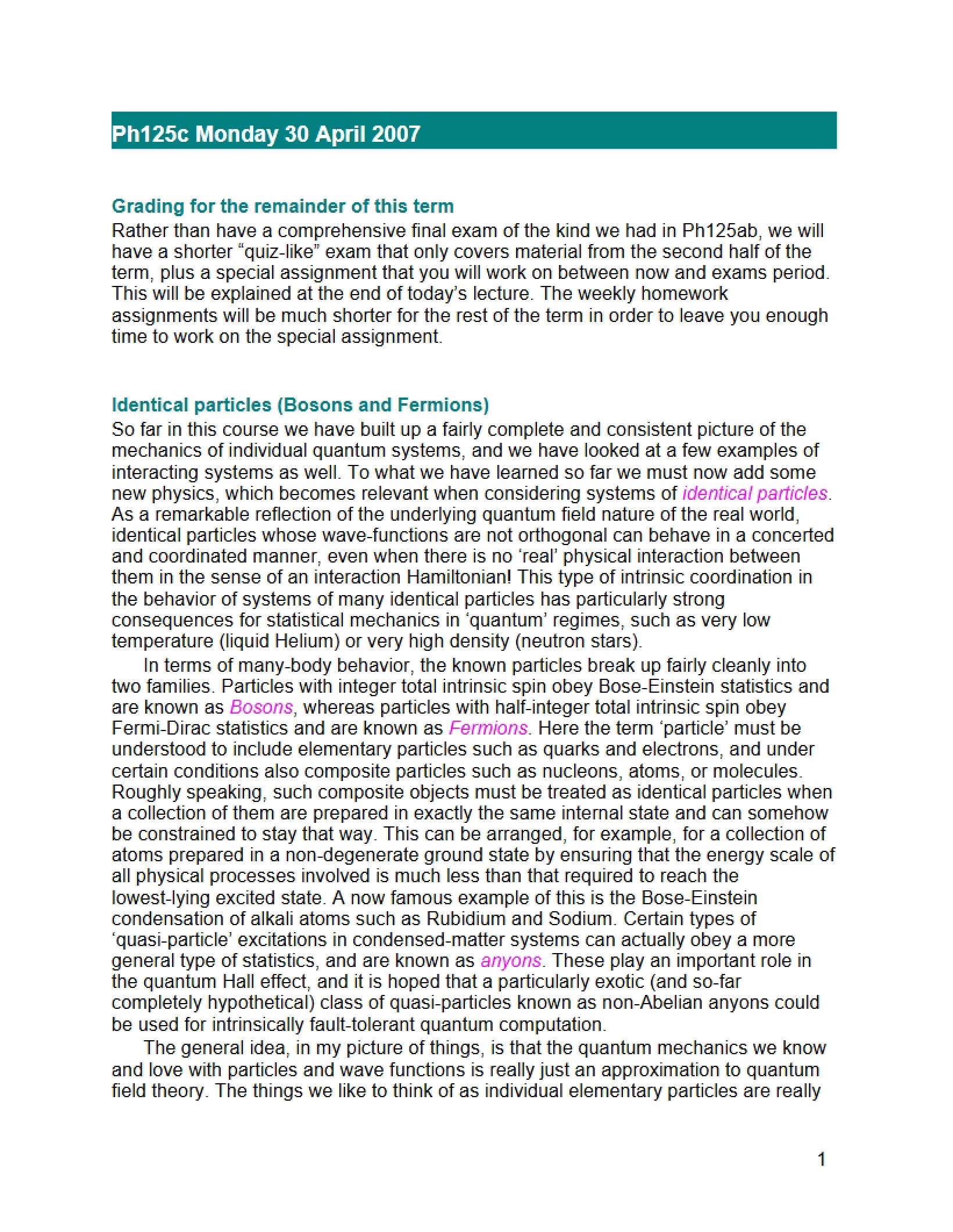 Lecture Material PH 125C