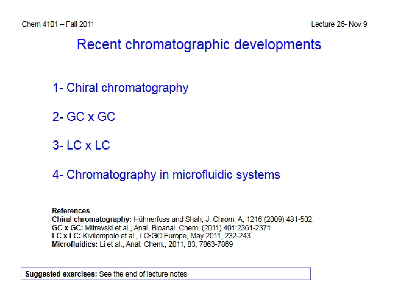Developments in Chromatography