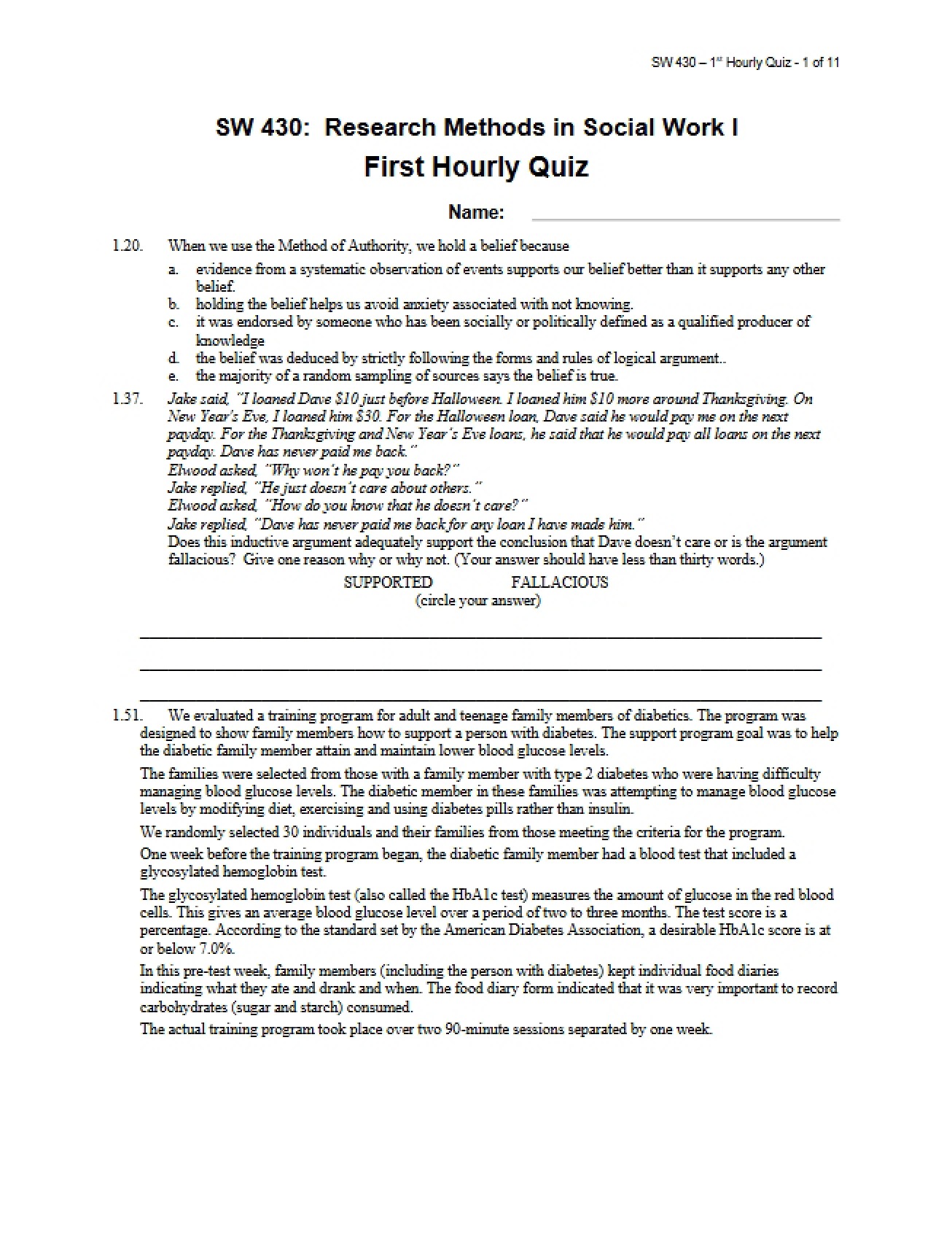 Hourly Quiz 1