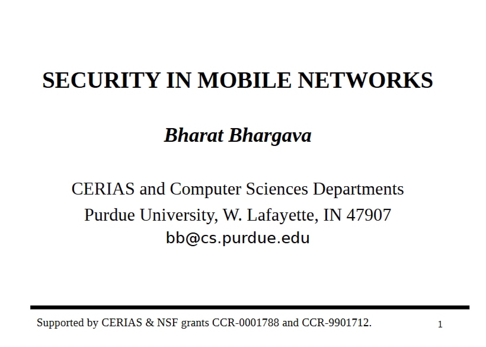 Mobile Network Security