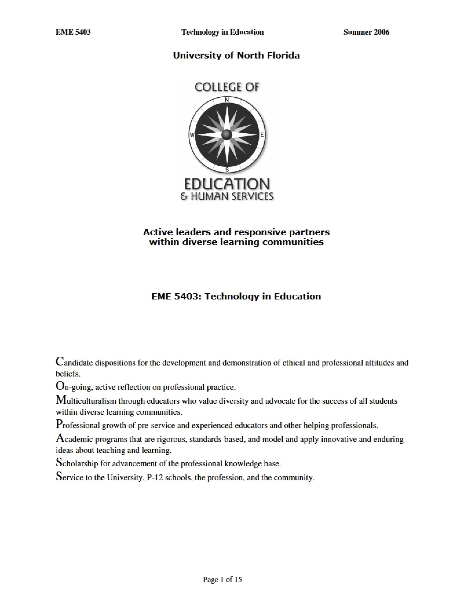 Diverse Learning Communities Active Leaders and Partners