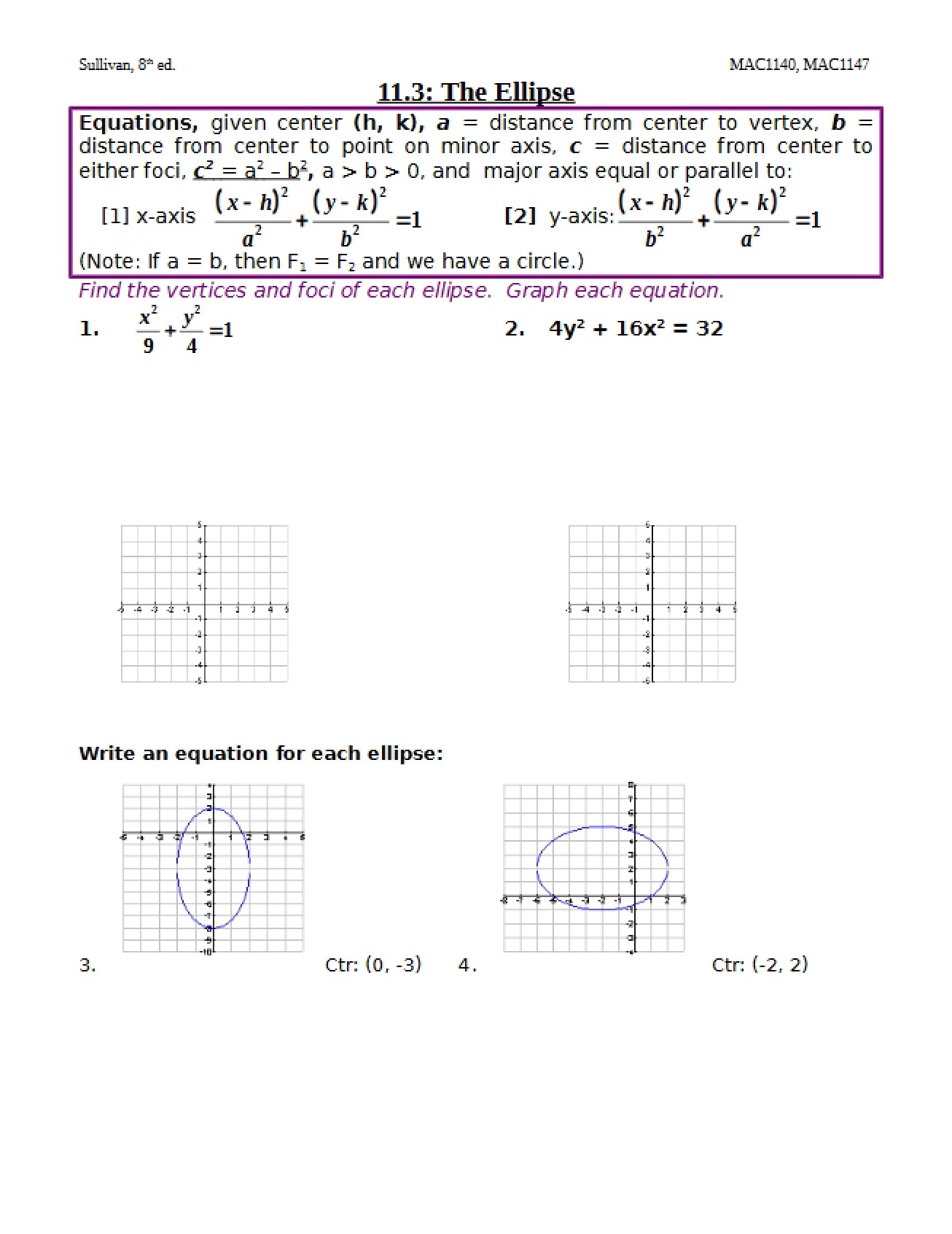 Ellipses in Geometry