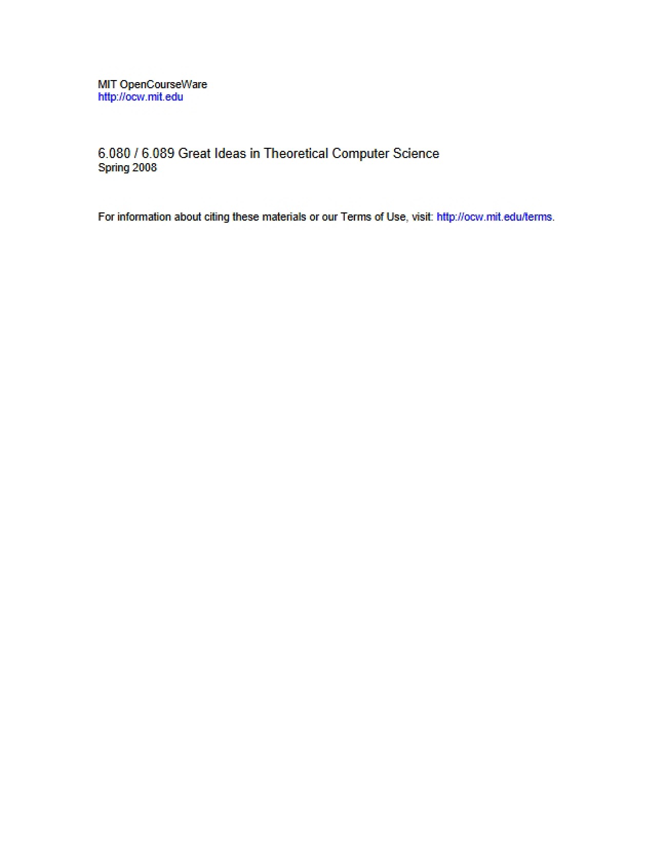 Course Notes: Theoretical CS