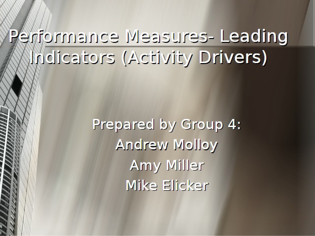 Metrics for Performance