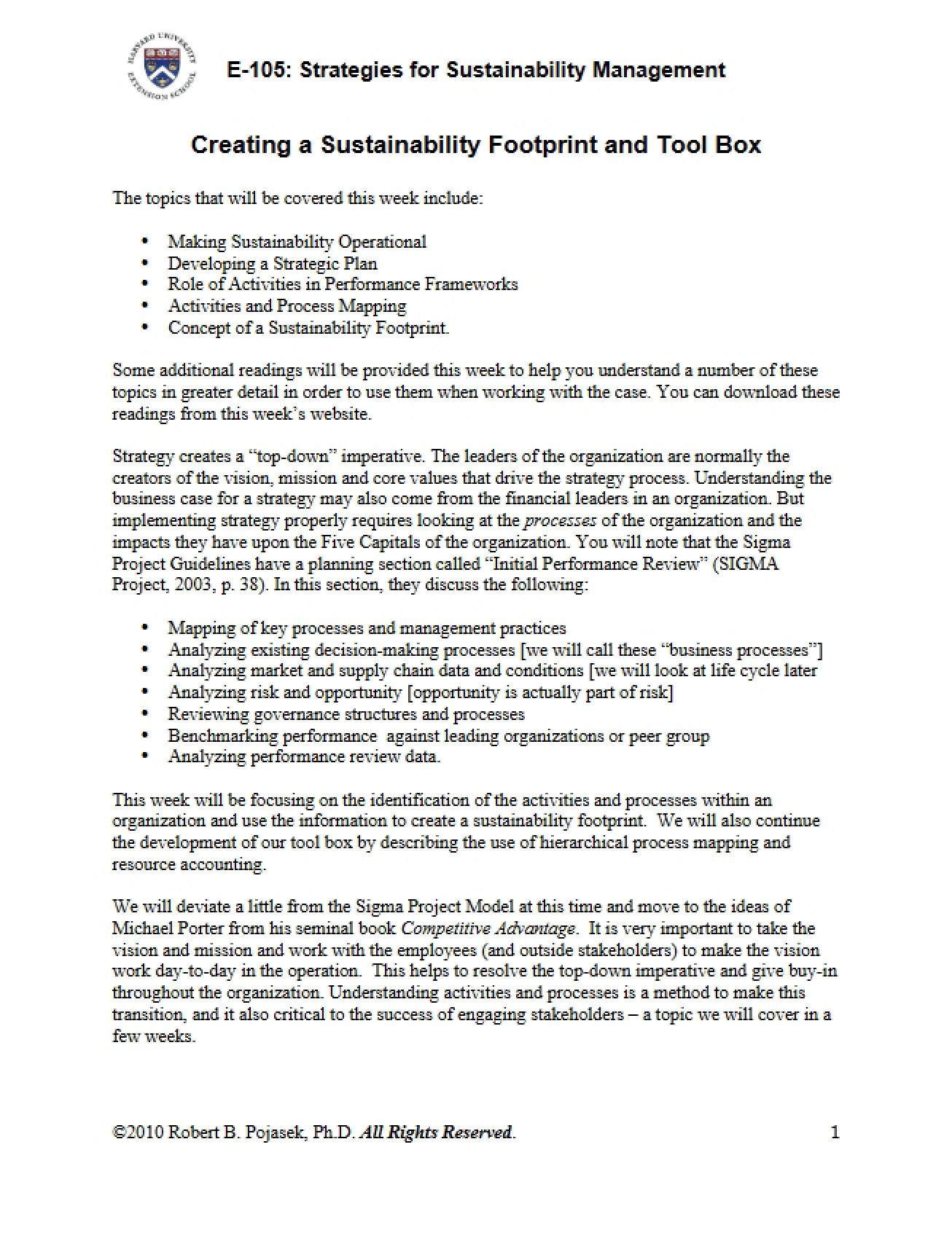 Sustainability Footprint Construction Toolkit