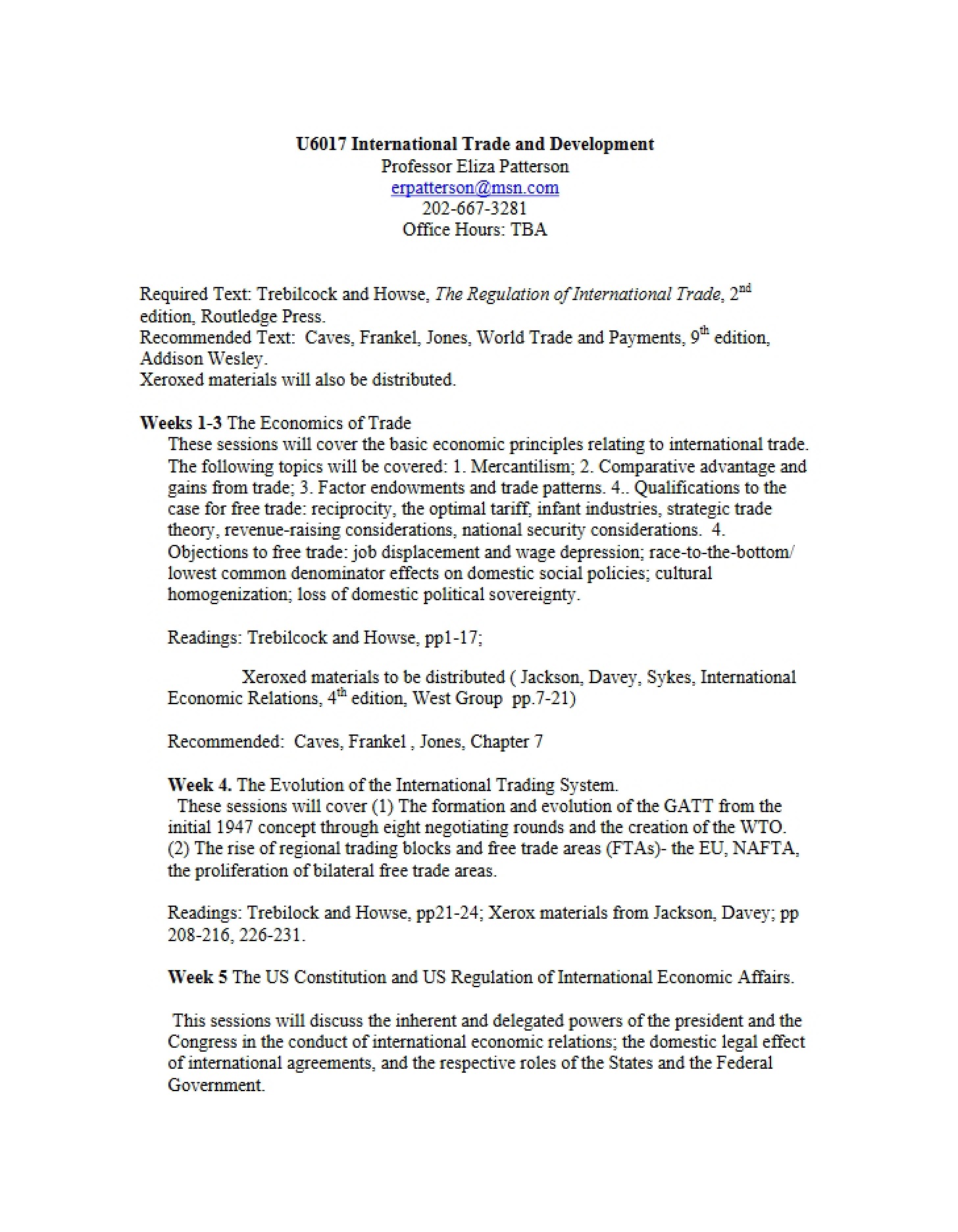 Development and International Trade