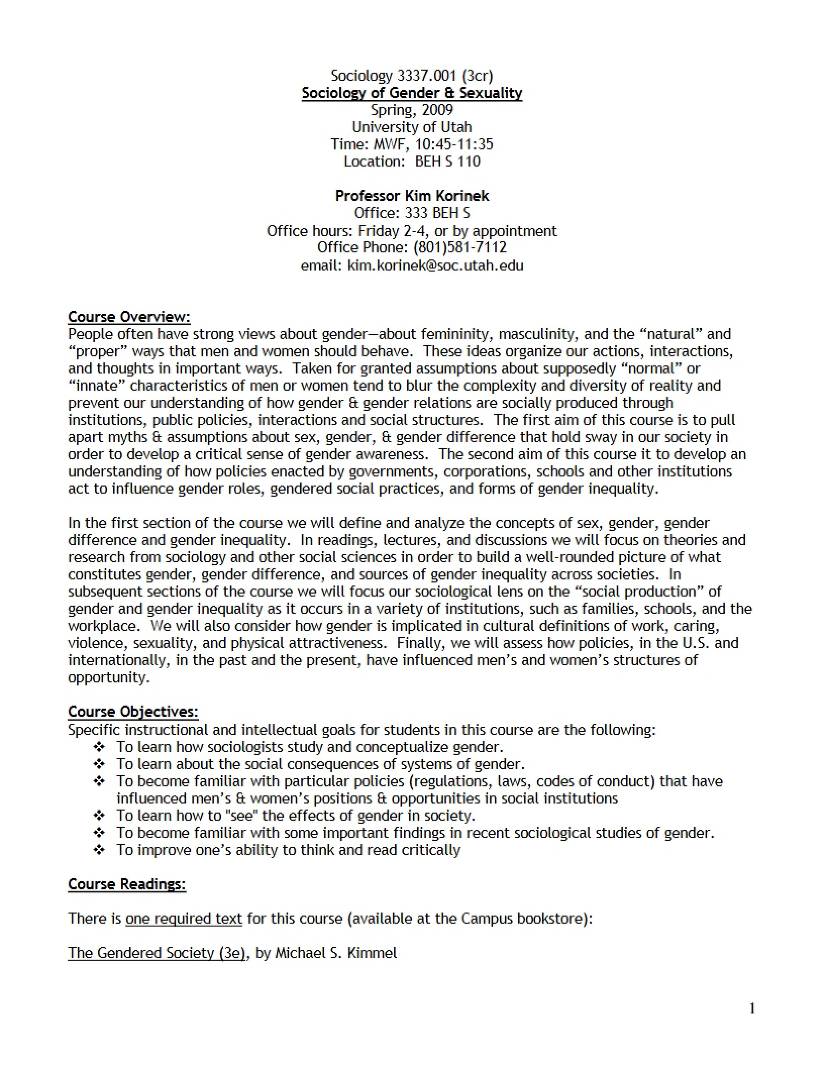 Syllabus for Sociology 3337