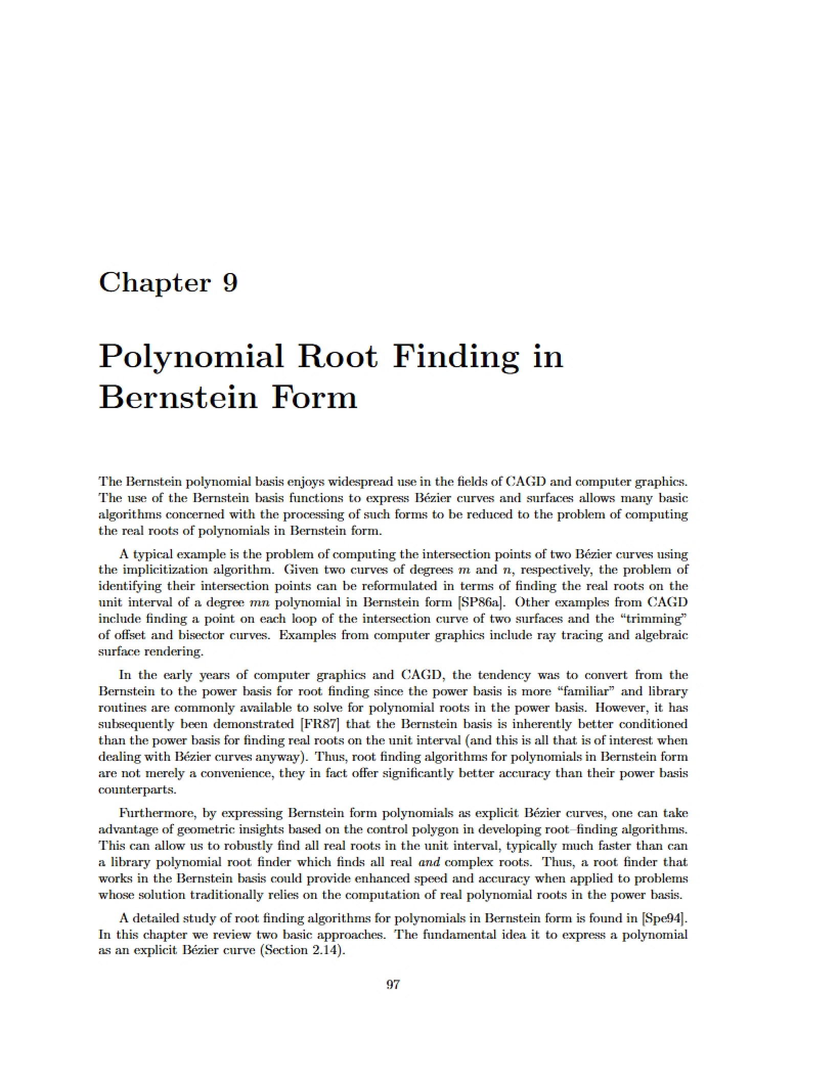 Bernstein Form Finding Polynomial Roots