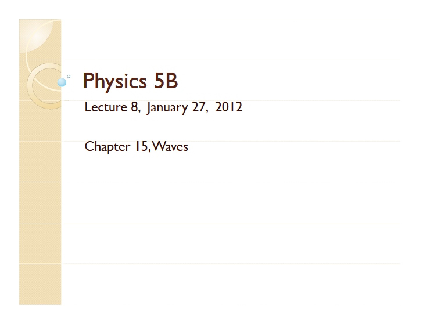 Wave Physics
