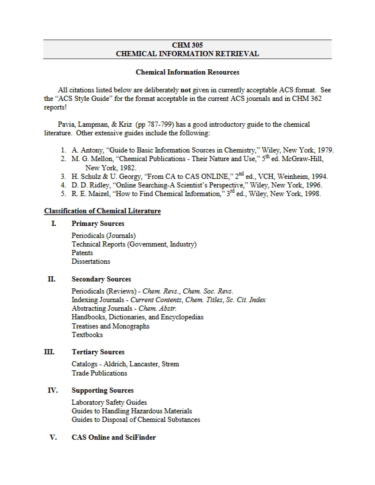 Research Methods in Chemistry Syllabus