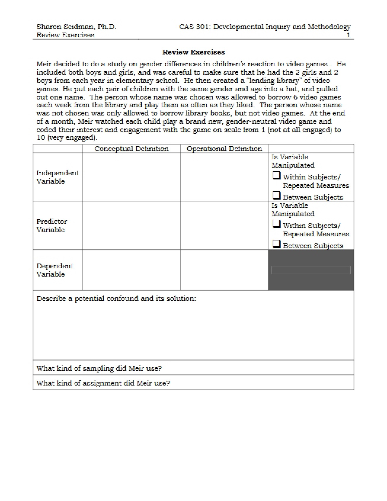 Exercises for Review