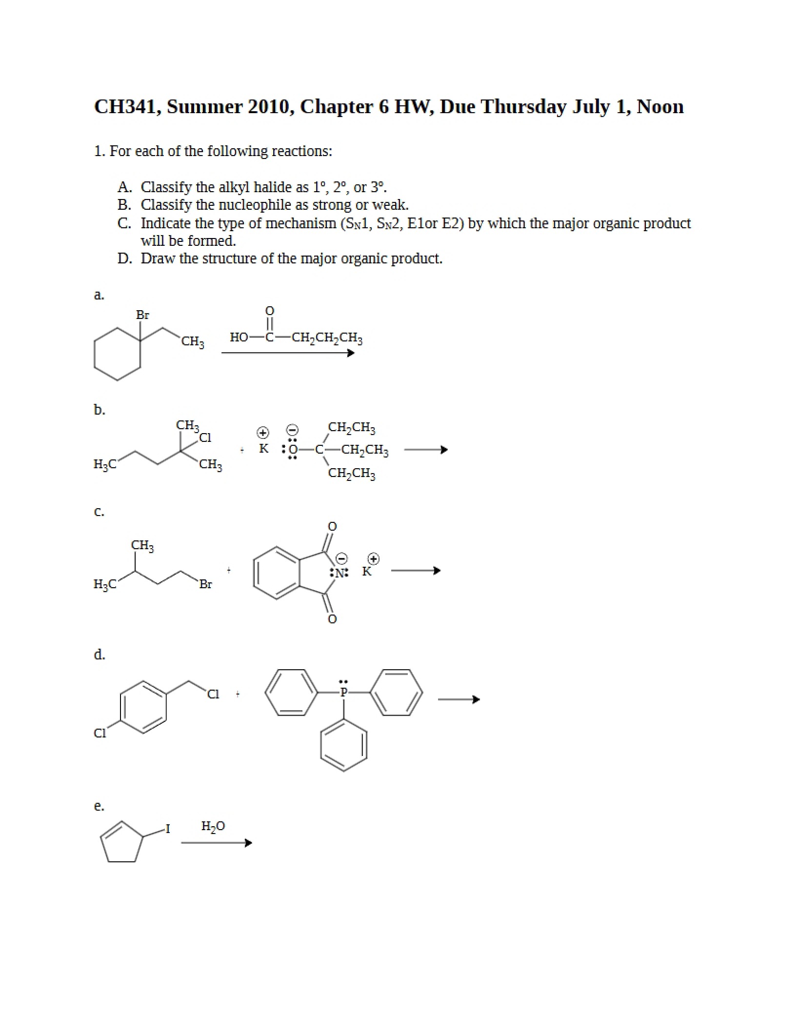 Organic Chem Study Guide