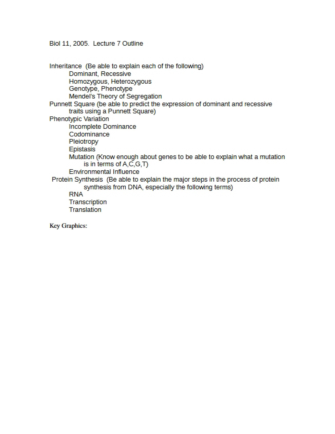 Lecture Session Outline