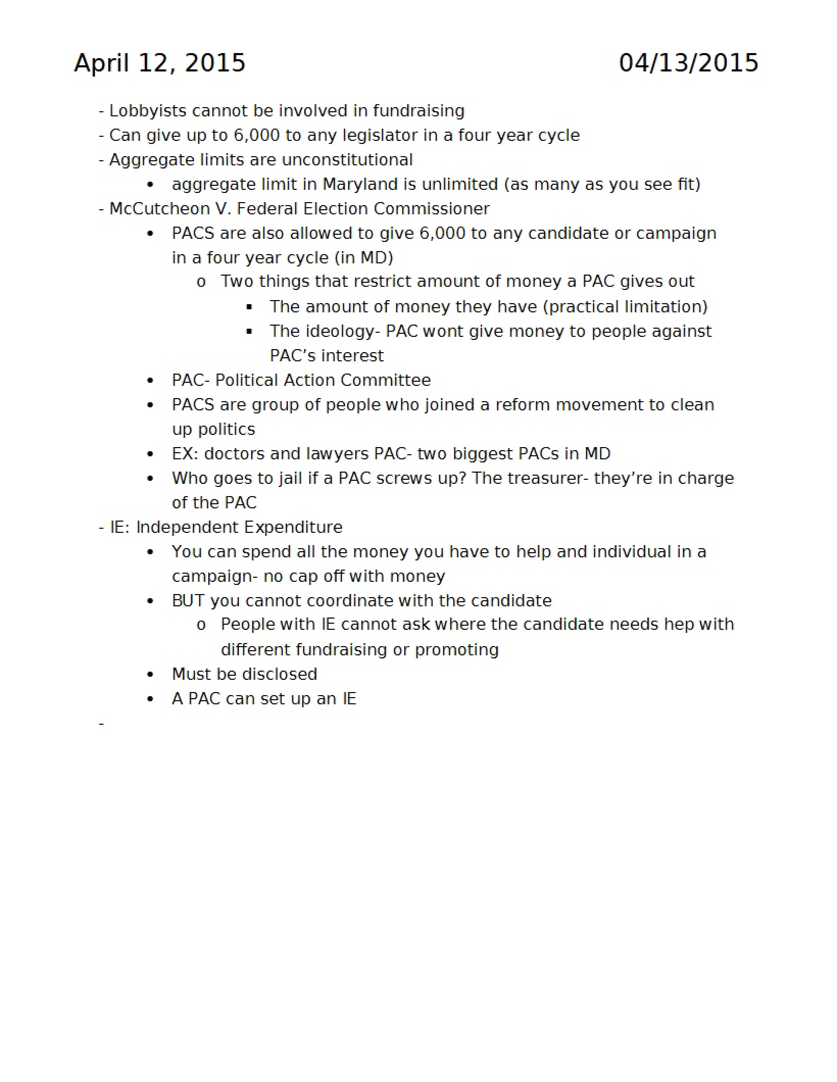 Class Notes