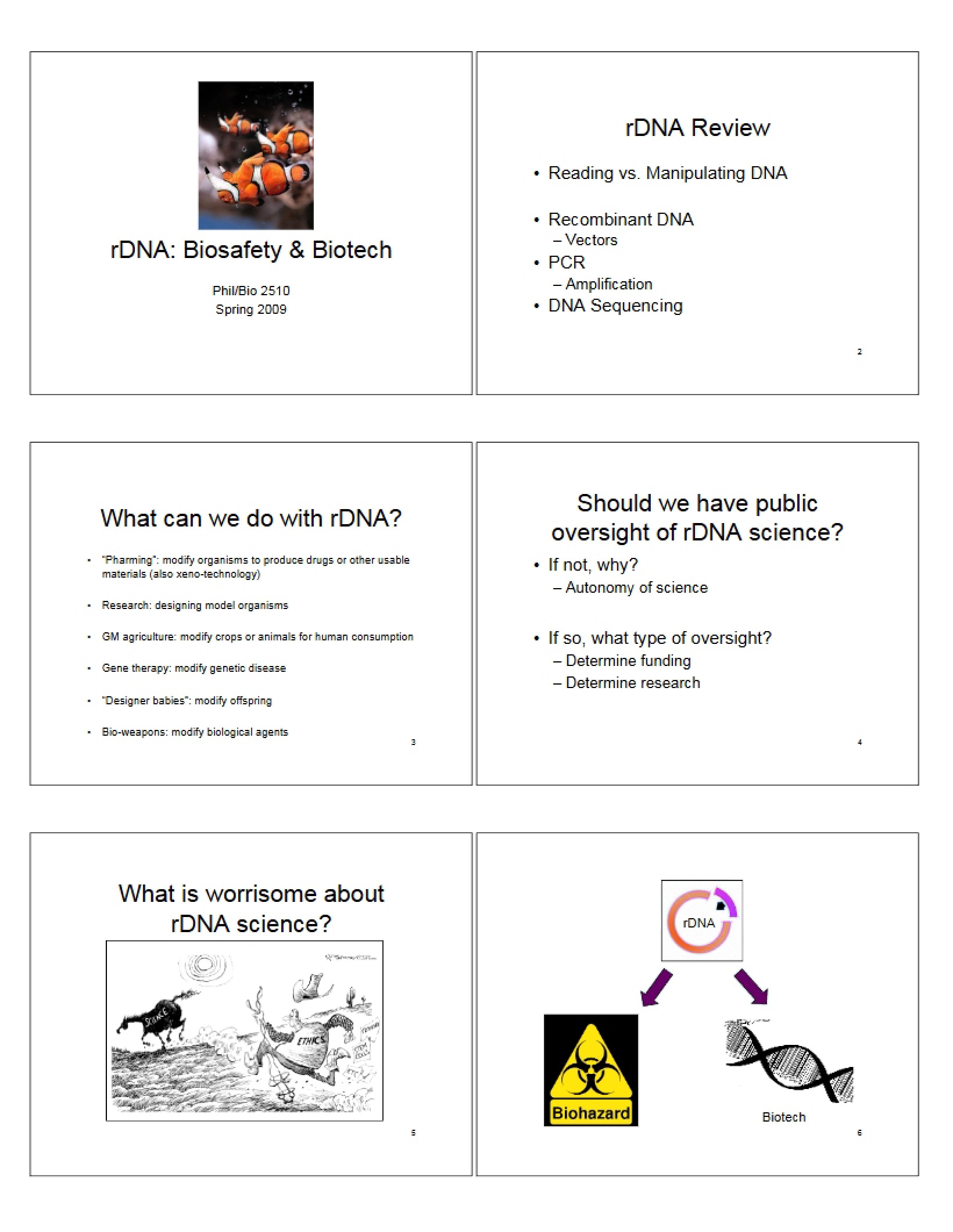 Biotech and Biosafety rDNA