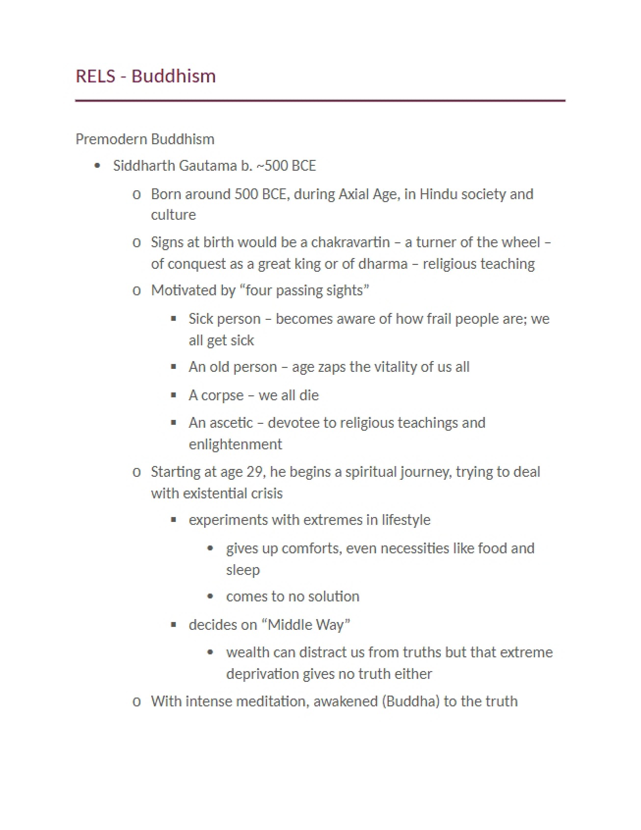 Buddhism Religious Studies