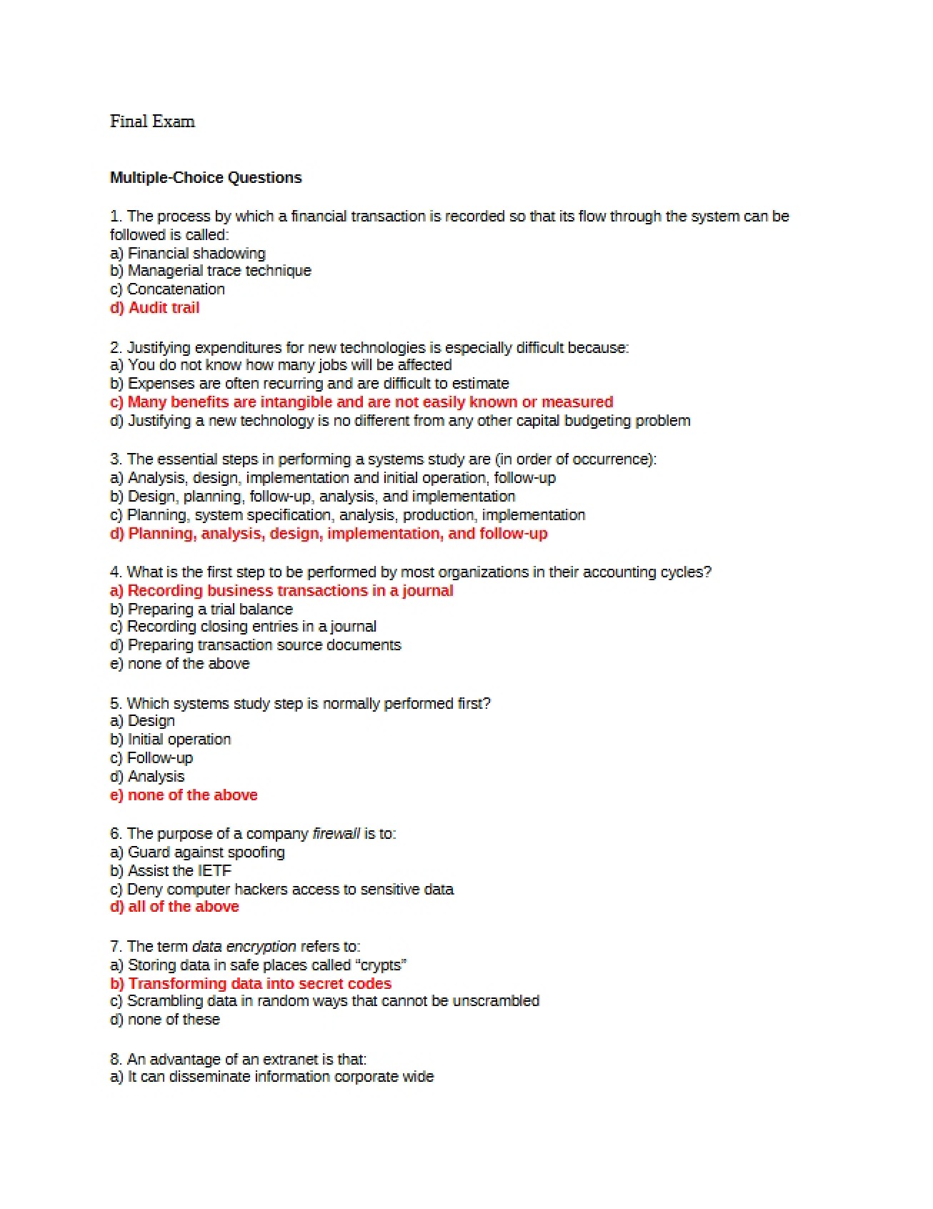 AIS Final Exam