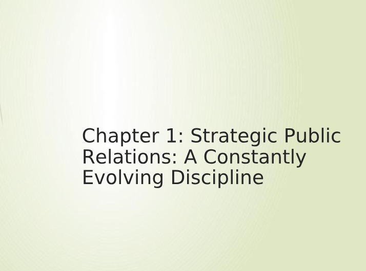 The Evolution of Public Relations