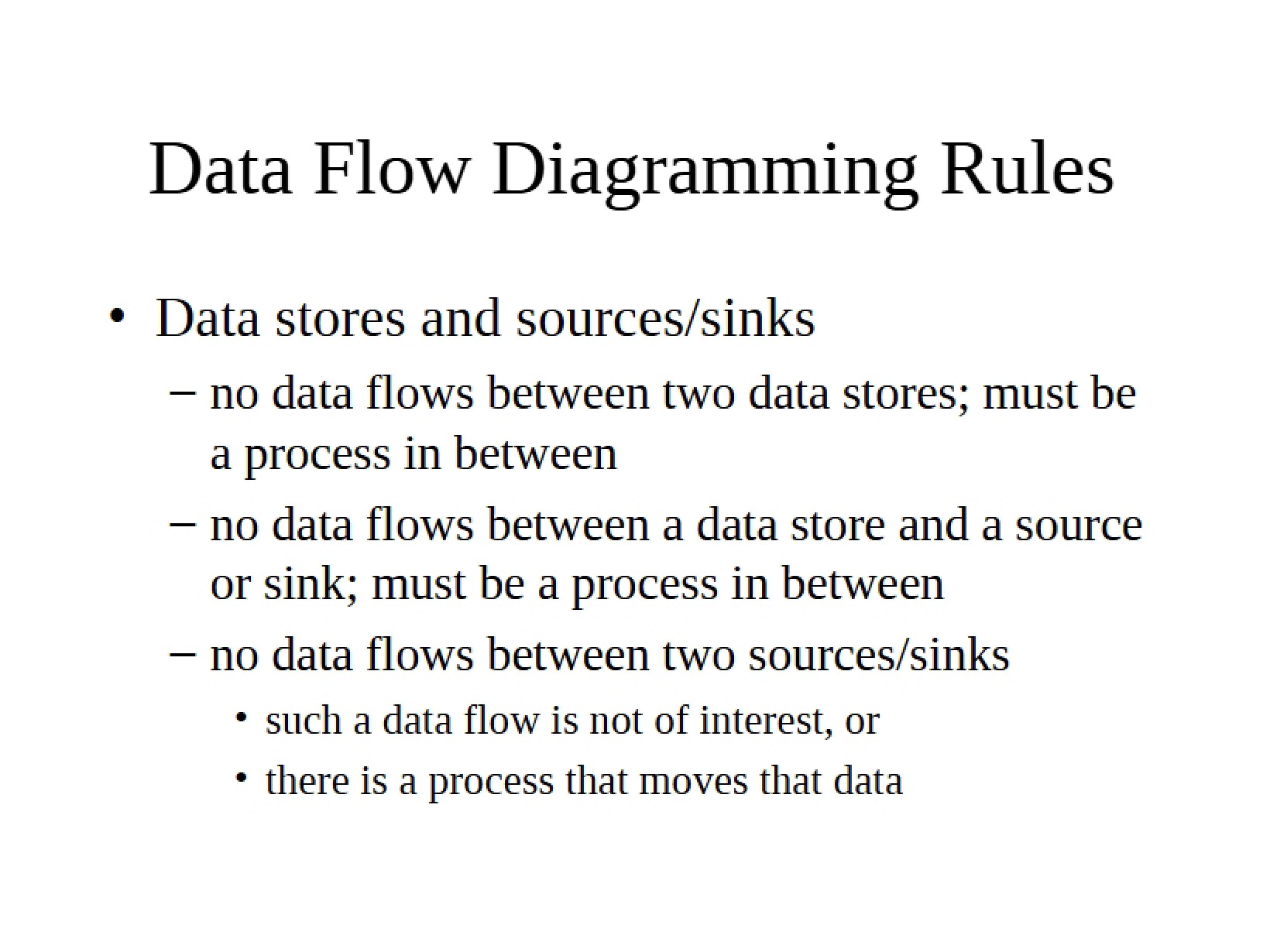 Rules for Data Flow Diagrams