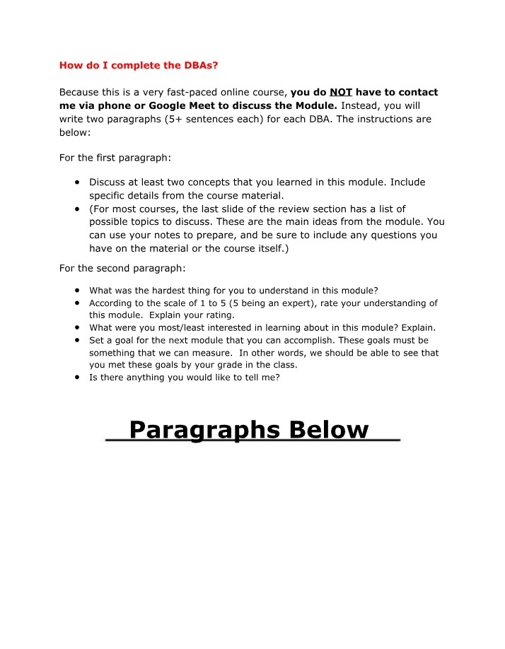 Response and Assignment for DBA 2