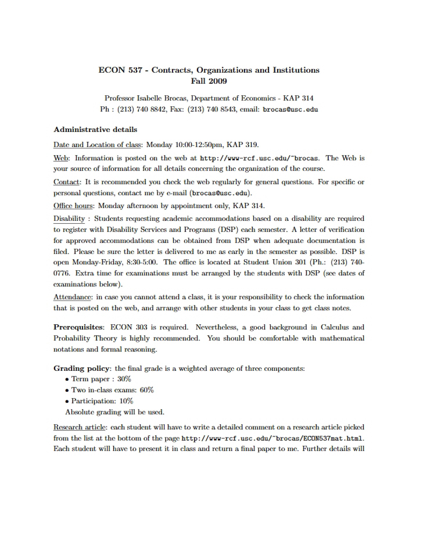 ECON 537 Course Materials