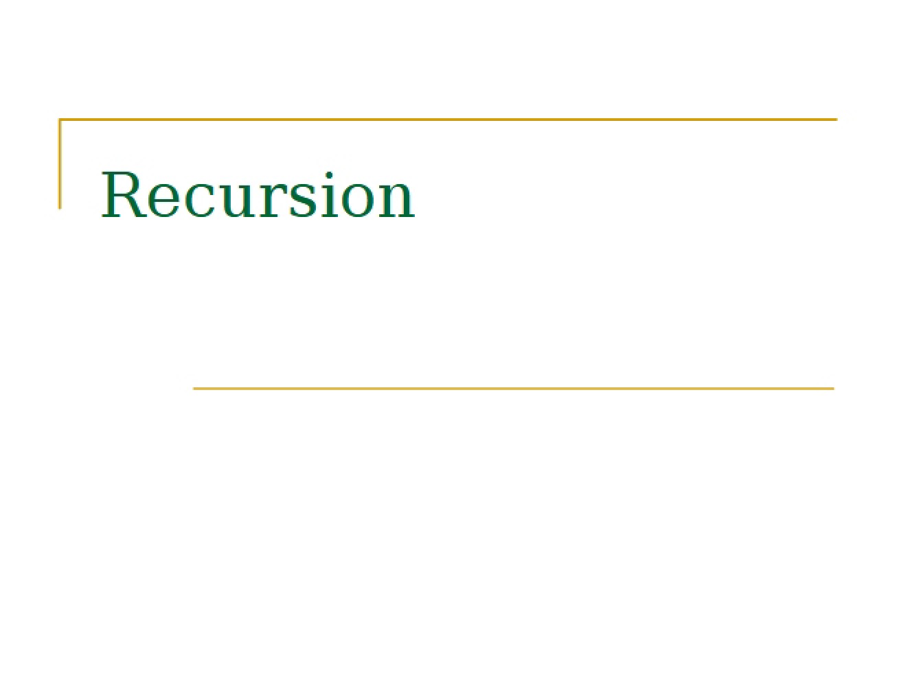 Recursive Programming