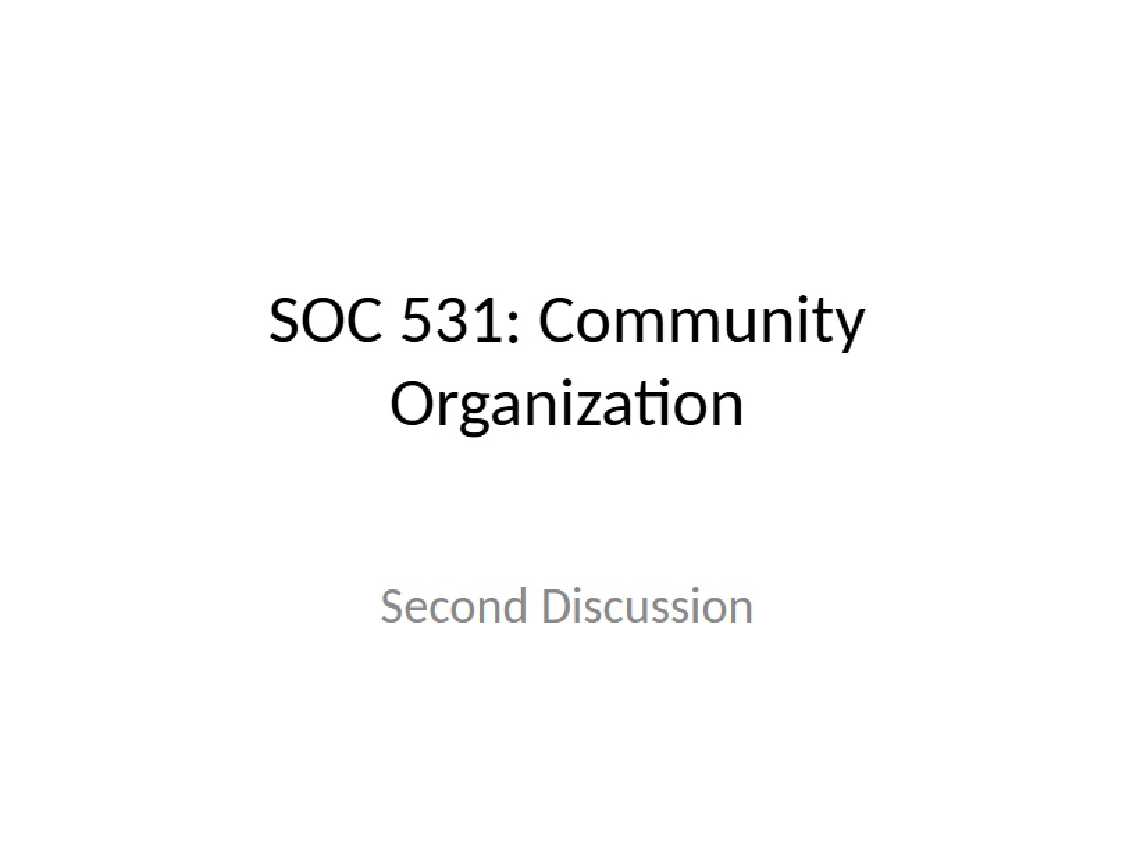 Discussion Two