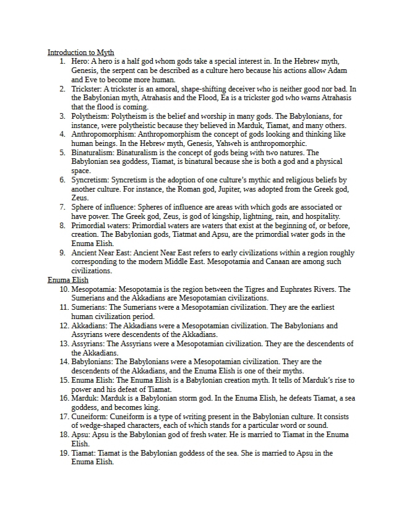 Introduction to Mythological Concepts (Part 6)