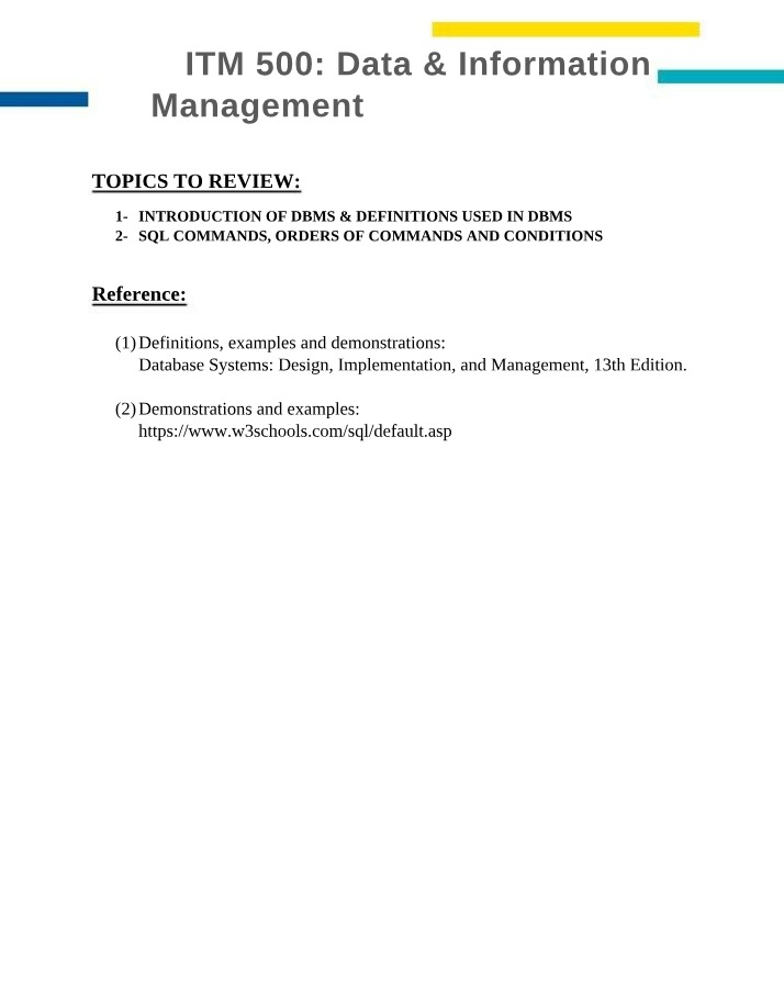 Introduction to DBMS - Database Types and Definitions