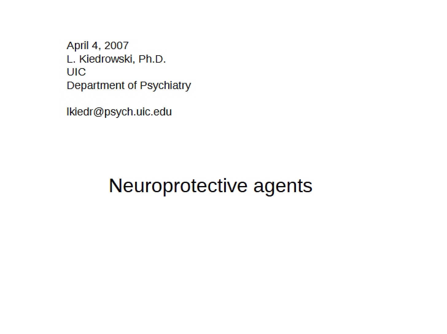 Neuroprotection Agents
