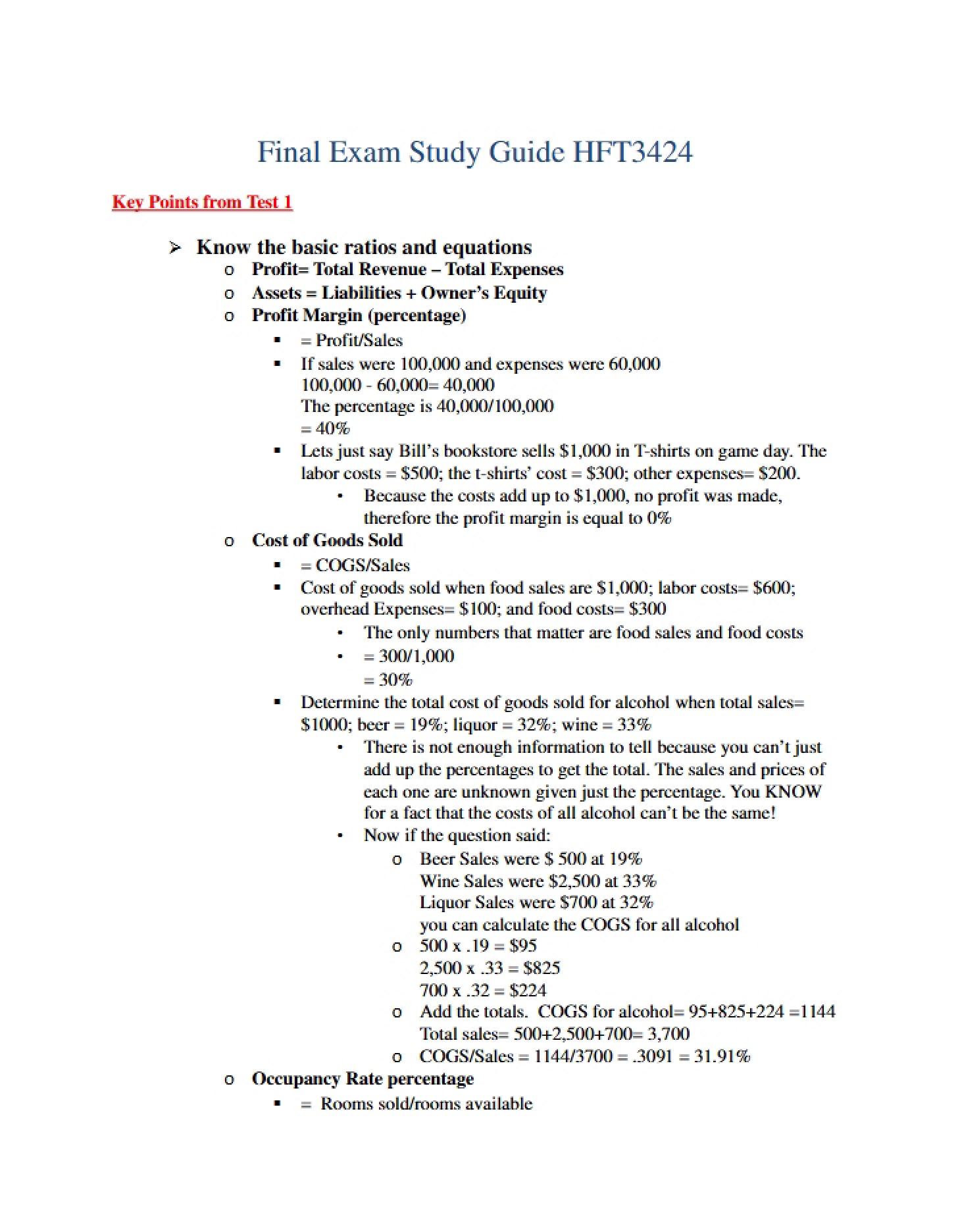 Complete Finals Study Resource