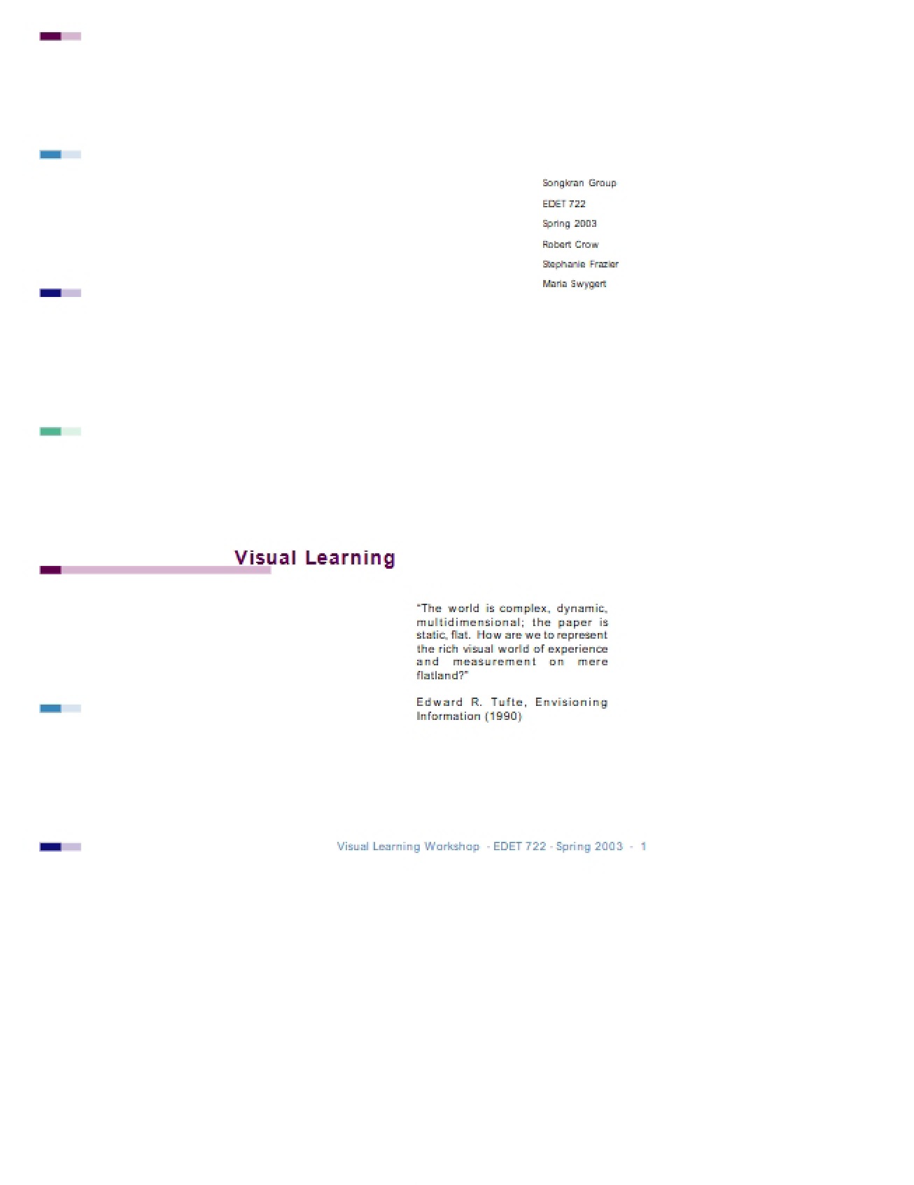 Teacher's Guide Visual Learning