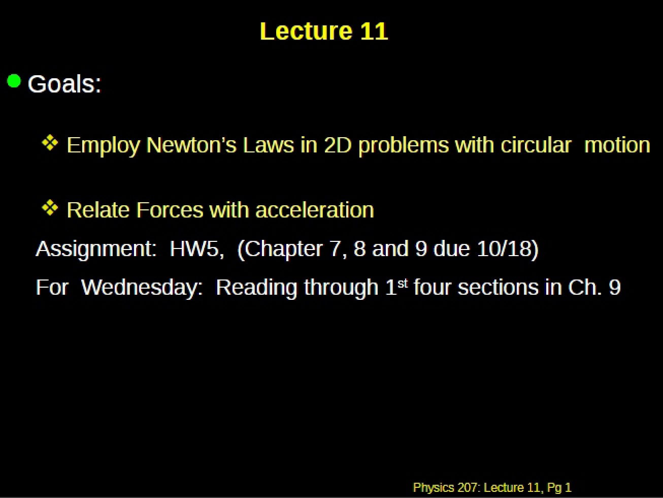 Notes for Lecture 10