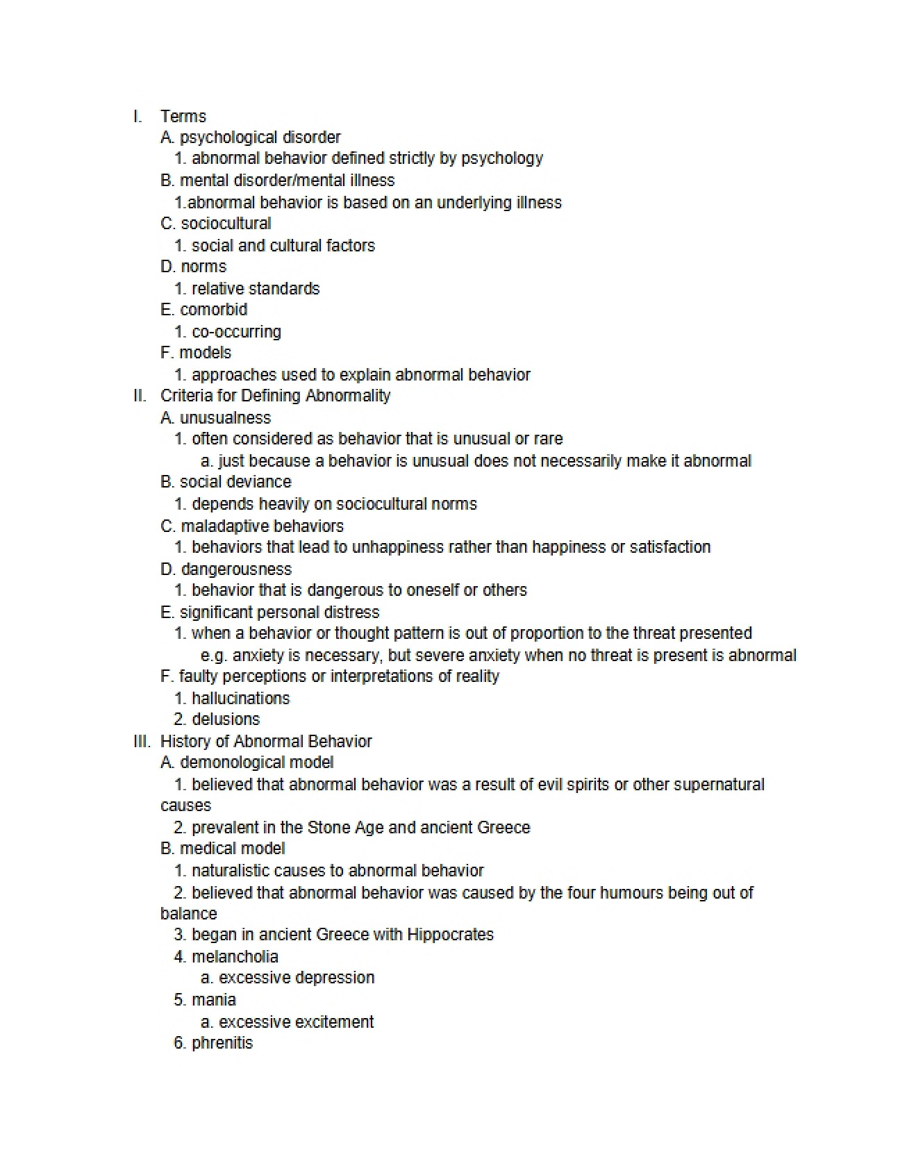 Disorders in Psychology