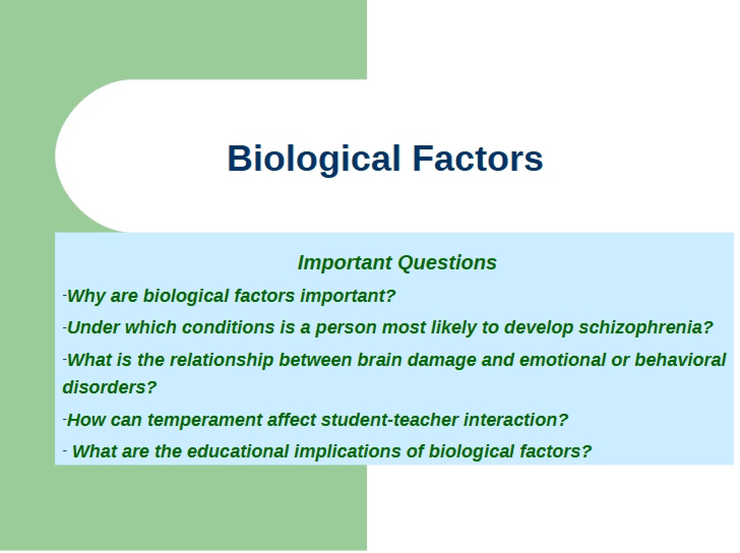 Factors of Biology