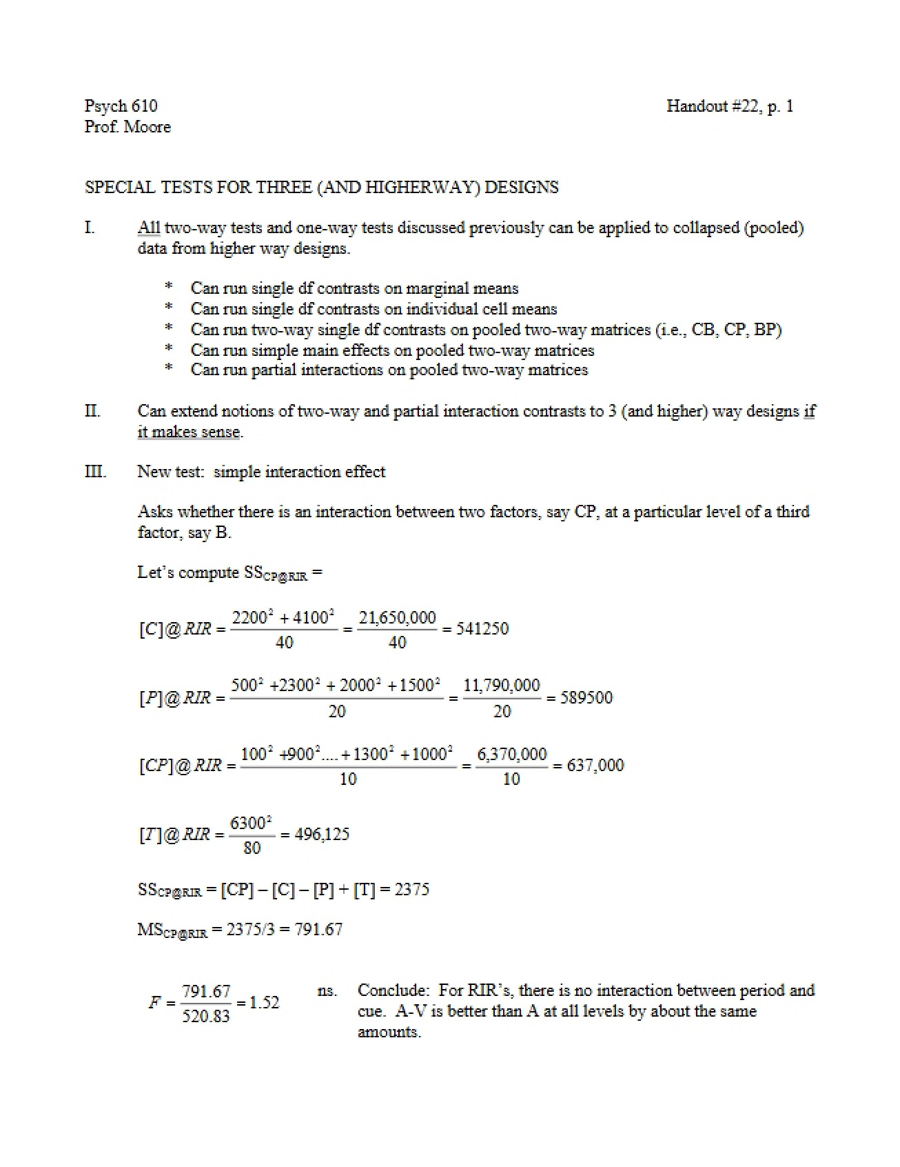 Special Tests for Three-Way and Higher Designs