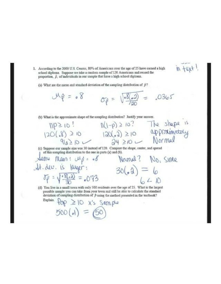 Solved Sampling Distribution Problems
