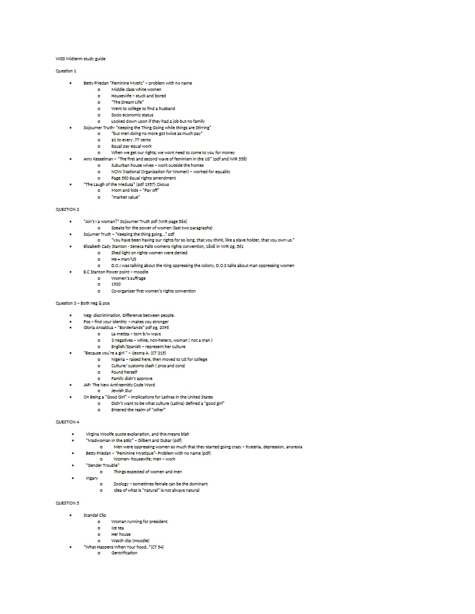 Review Sheet for Exam Two