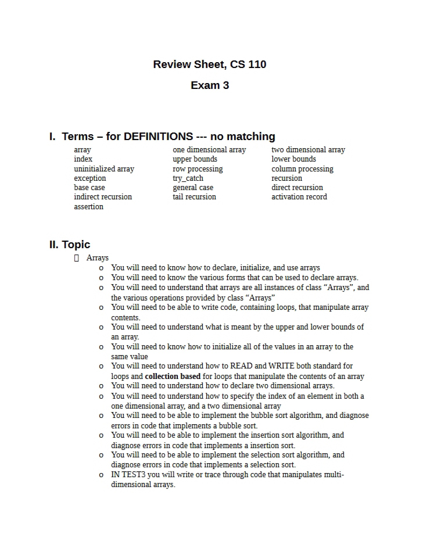 Third Exam