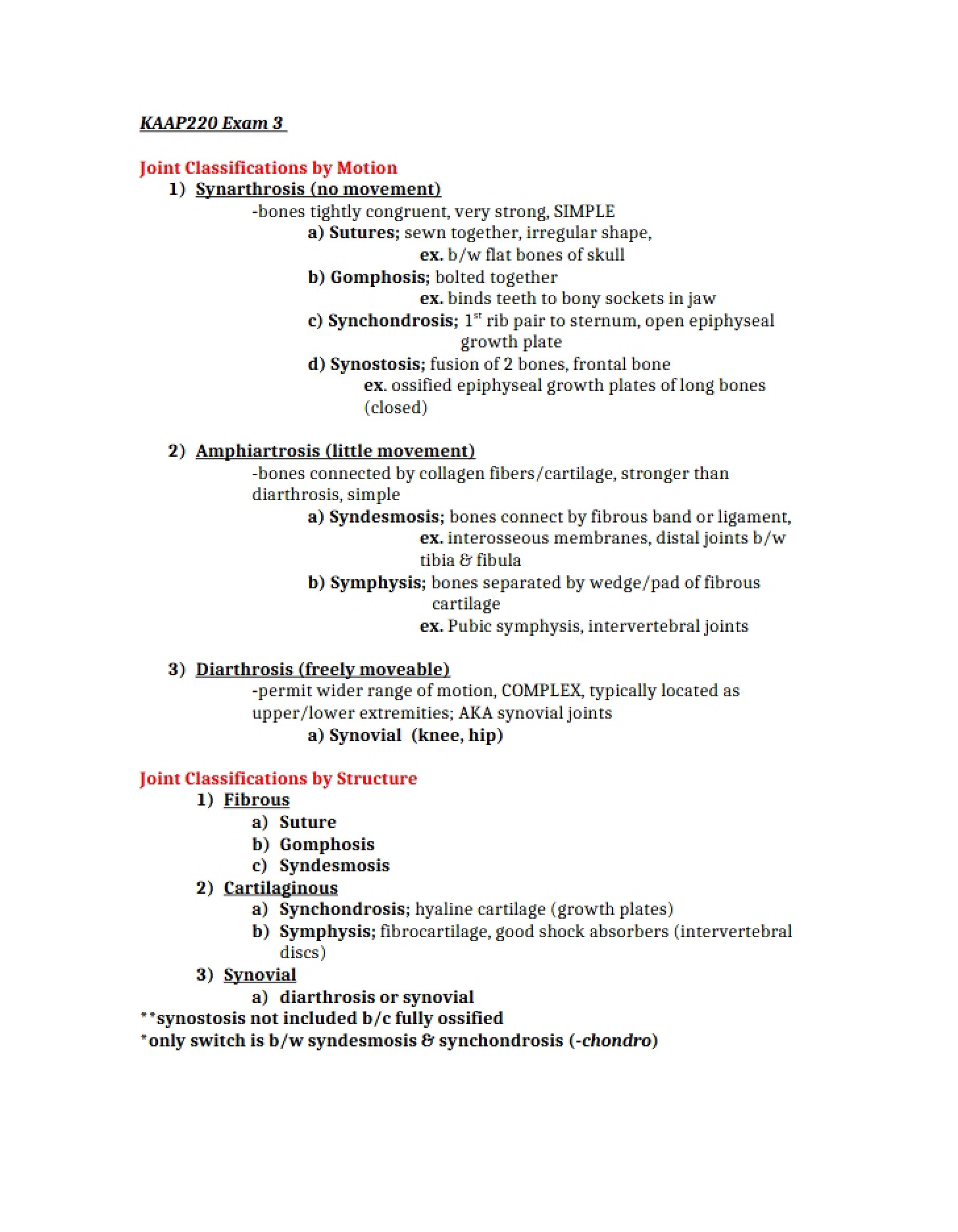 Motion Classification of Joints