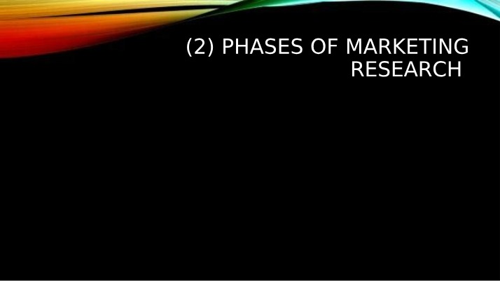 Marketing Research Phases