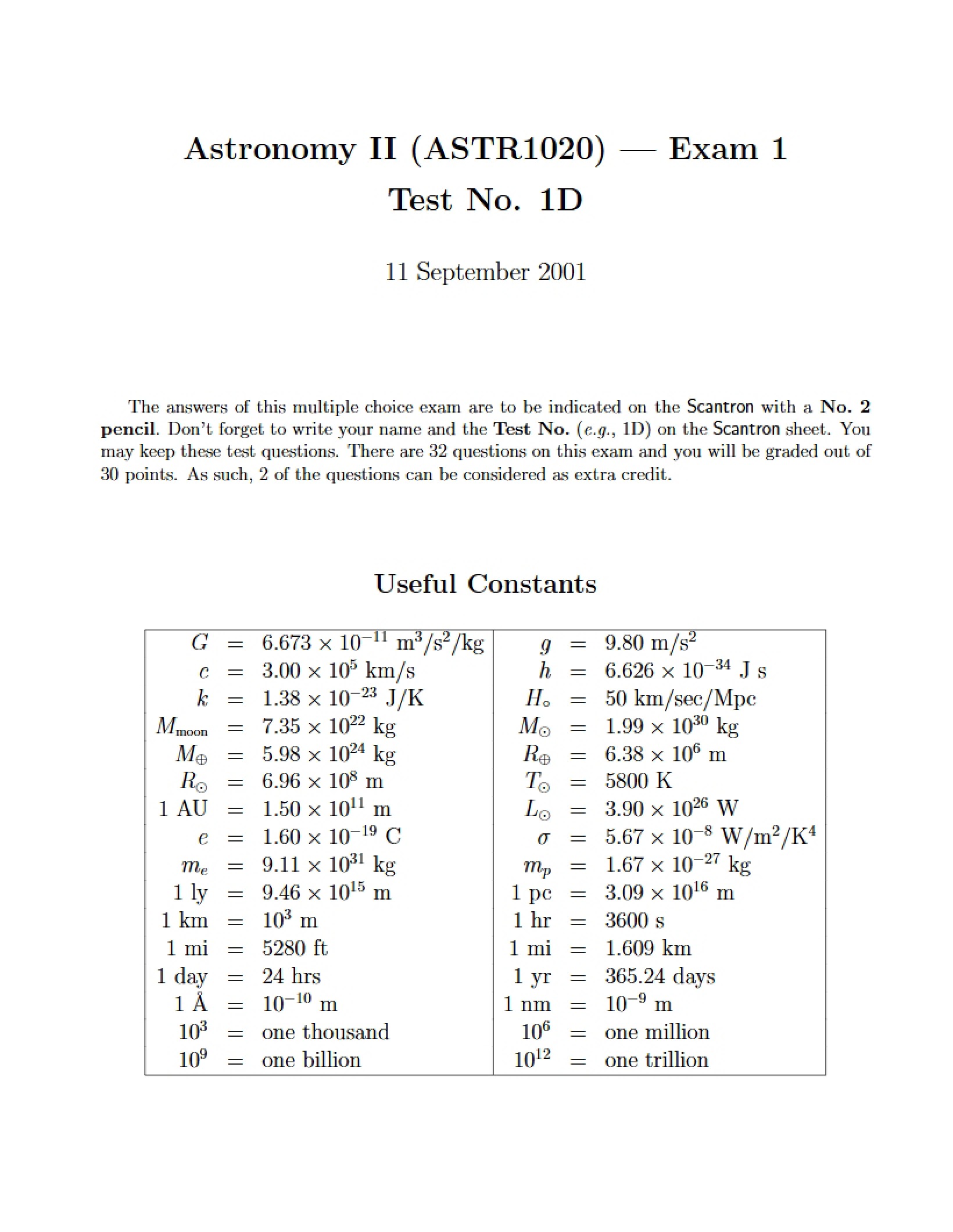 First Examination