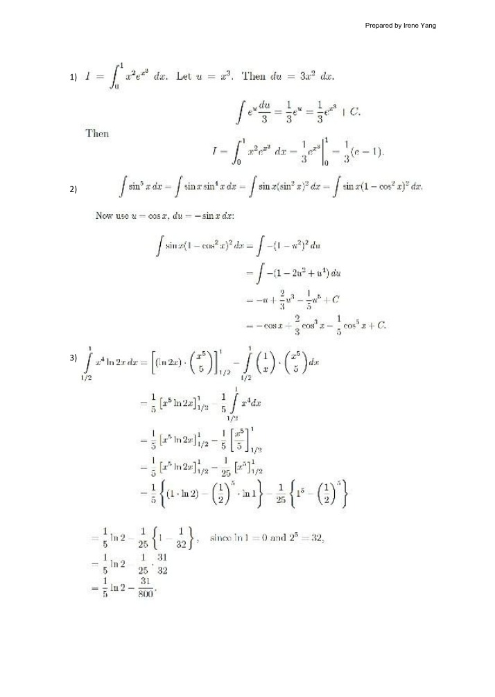 Test 2 Revision Exercise Solutions