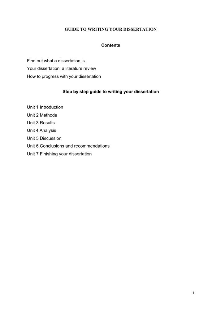 Writing Your Dissertation - A Step-by-Step Guide