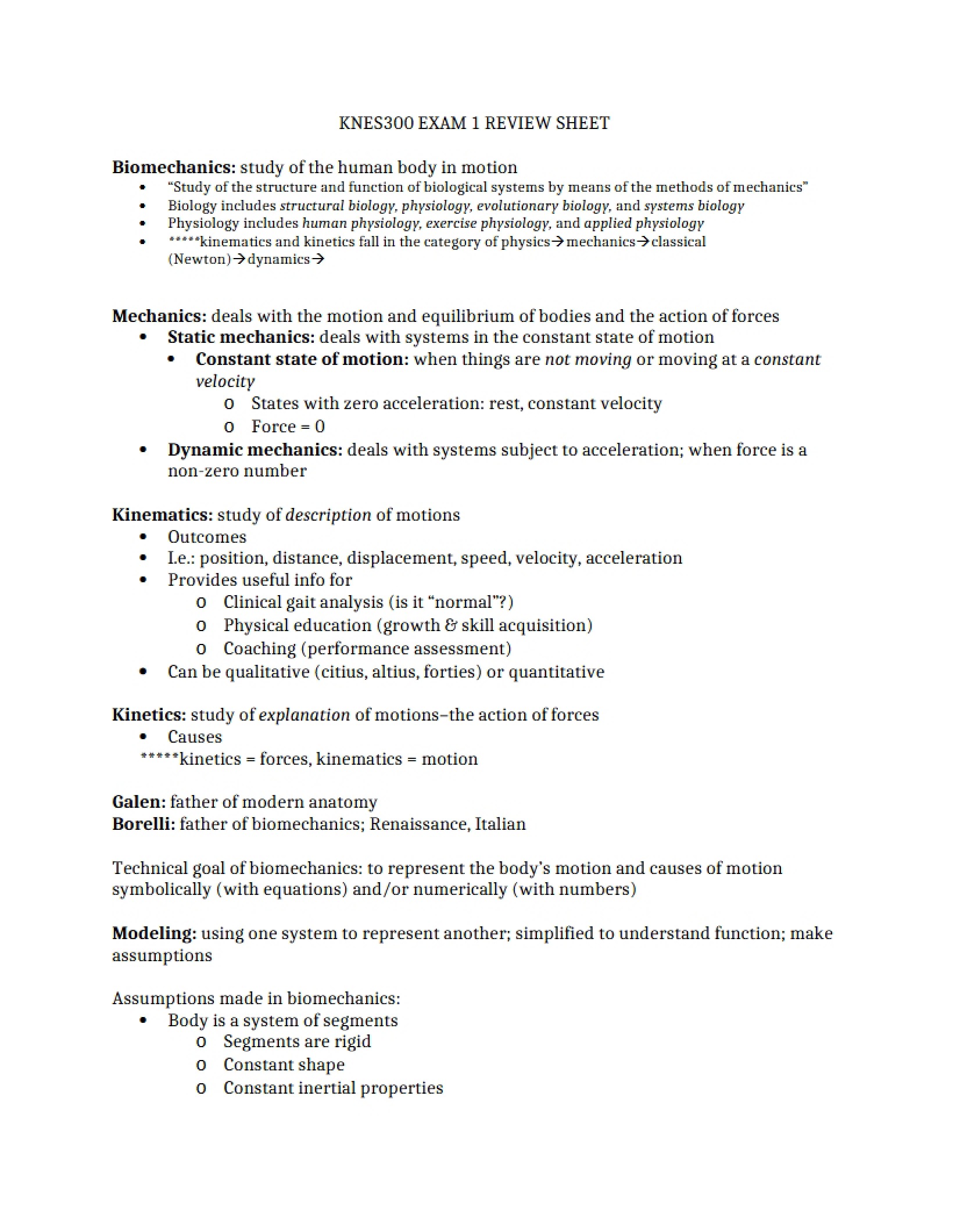 Biomechanics Topics